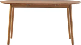 Walker Edison Mid Century Modern Solid Wood Oval Extension Dining Table