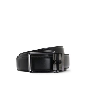 BOSS Italian leather automatic belt with logo-engraved keeper