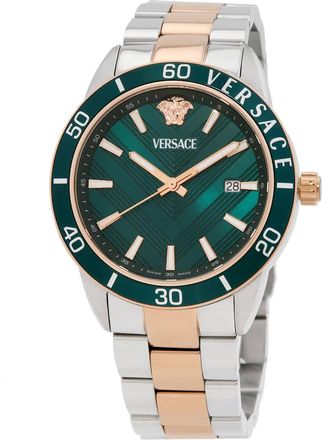 Versace Greca Urban Quartz Green Dial Mens Watch VEYCA0624