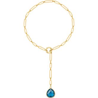 Gabi Rielle Blue Quartz Lariat Necklace in Gold at Nordstrom Rack