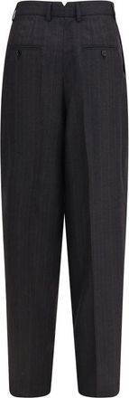 Ami Pleated Wide-Leg Wool Trousers - Black