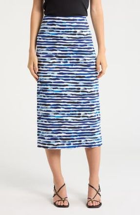 A.L.C. Phoebe Stripe Linen Blend Pencil Skirt in Navy Stripe at Nordstrom Rack, Size 2