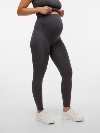Mama Licious Umstandsleggings MAMALICIOUS MLTIA JEANNE LEGGING NOOS A., Damen, Gr. L/XL, N-Gr, asphalt, Jersey, Obermaterial: 72% Nylon, 21% Polyamid, 7% Elasthan,