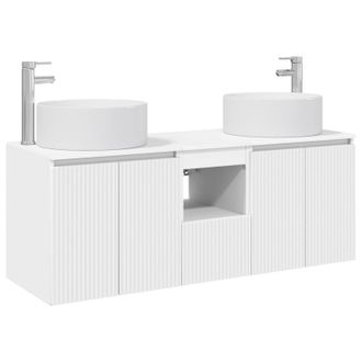 vidaXL Juego De Muebles De Ba&ntilde;o 3 Uds. Blanco 49,5 X 44,5 X 65,5 Cm Vidaxl