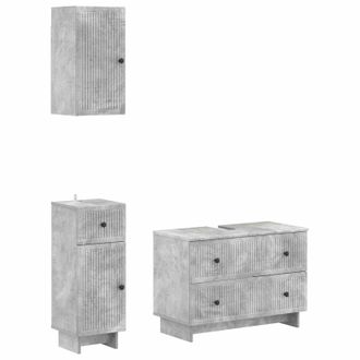 vidaXL Juego De Armarios De Ba&ntilde;o De 3 Piezas Ede Gris Hormig&oacute;n Vidaxl