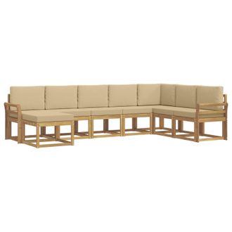 vidaXL Conjunto De Sof&aacute;s De Exterior Con Coj&iacute;n 8 Pcs Y Beige Vidaxl