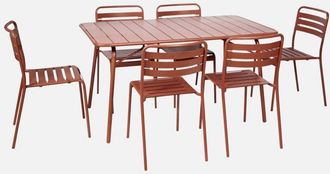 Sweeek Mesa De Jard&iacute;n Plegable De Metal Con 6 Sillas