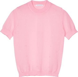 Cecilie Bahnsen Openwork Knit Top With Bow Detail