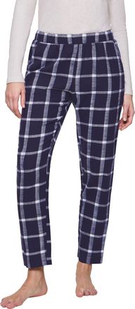 Triumph Loungehose TRIUMPH Mix & Match Tapered Trouser Flannel 02 X, Damen, Gr. 36, N-Gr, grau (grau combination), Flanell, Obermaterial: 100% Baumwolle, lang