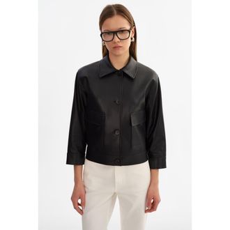 LaMarque Elara | Faux Leather Jacket in Black at Nordstrom, Size Xx-Small