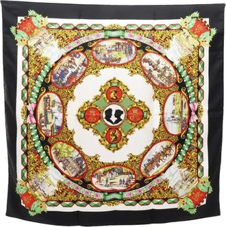 Herm&egrave;s 20th Century LEntente Cordiale Silk Scarf 90 scarves - Bianco