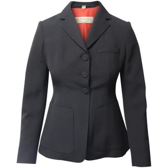 Burberry Burberry Semi-Flared Fit Blazer in Zwart Wol