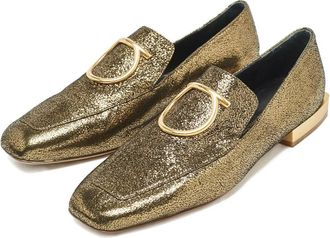 Ferragamo Loafers verfraaid met glitters - Goud