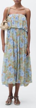 Mango Floral Blouson Sundress in Mint Green at Nordstrom Rack, Size 6