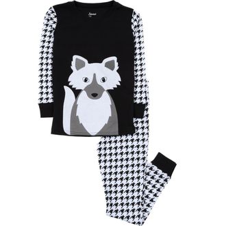 Leveret Kids Cotton Two-Piece Printed Holiday Pajamas in Full Fox at Nordstrom, Size 4T