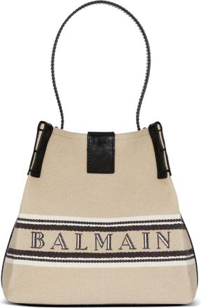 Balmain Shoulder Bags, female, Beige, ONE SIZE, Release Bucket Bag