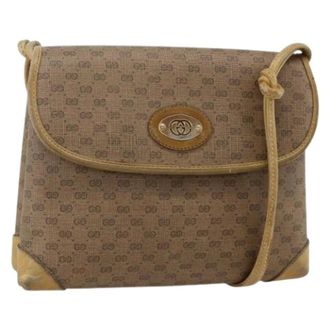 Gucci Pre-owned Cross Body Bags, female, Beige, Size: ONE SIZE Pre-owned Vintage Small GG Canvas Shoulder Bag