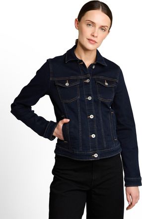 Tom Tailor Jeansjacke TOM TAILOR, Damen, Gr. XXL, clean rinsed blau denim, Denim/Jeans, Obermaterial: 99% Baumwolle, 1% Elasthan. Futter: 100% Baumwolle, unifarb