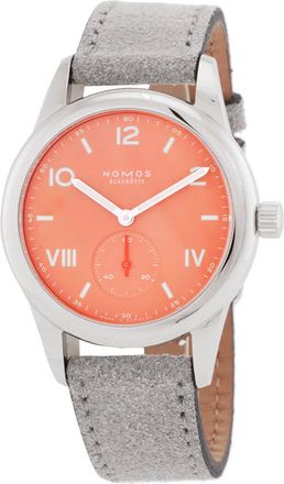 NOMOS Glash&uuml;tte Club Campus 36mm Hand Wind Coral Dial Unisex Watch 714