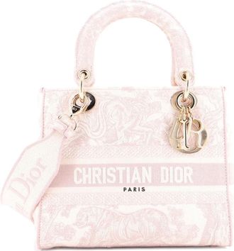 Dior Toile de Jouy Lady D-Lite Bag Embroidered Canvas tote bag - Roze