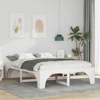 vidaXL Estructura De Cama Blanco Madera Maciza De Pino Vidaxl