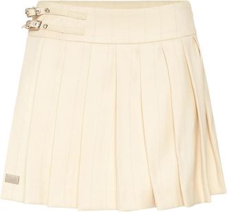 Philipp Plein Pliss&eacute; Minirok - Dames - Korte rokken - Wit - S - Polyester - Rokken
