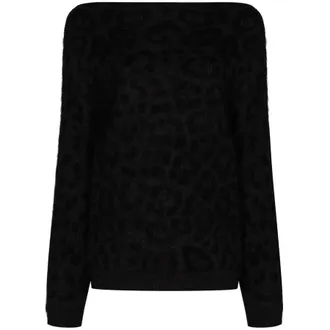 Valentino Garavani Off-Shoulder Leopard Knit Jumper
