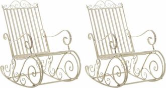 Clp Set di 2 sedie a dondolo Smilla crema antica