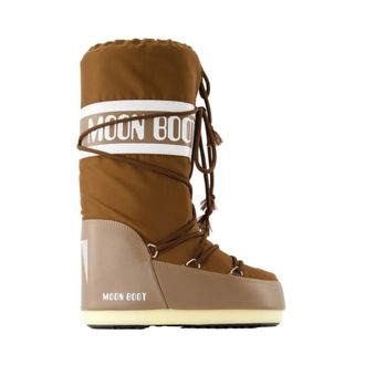 Moon Boot Moon Boot, Snow Boots, female, Brown, Size: 9 US Icon Nylon Boots