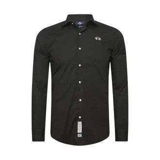 La Martina Camicia in popeline slim fit - - Shirts - Uomo - Nero - S
