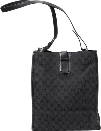 Gucci Black Monogrammed Canvas Vertical Tote (Authentic Pre-Loved)