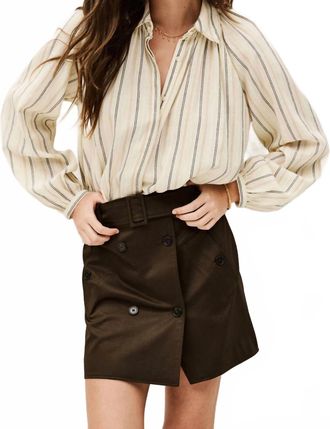 BA&SH Janae Mini Skirt In Kaki
