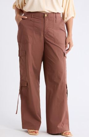 Wit & Wisdom Skyrise High Rise Wide Leg Pants in Mocha at Nordstrom, Size 14W