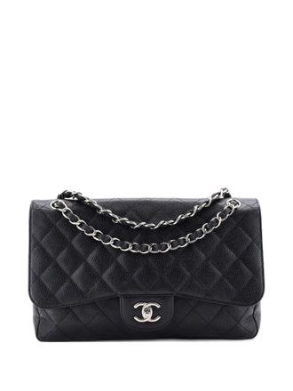 Chanel Classic Double Flap Bag Quilted Caviar Jumbo shoulder bag - Black