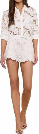 L'agence Seychelle Cropped Button Down Top In Ivory