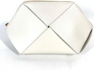 Bottega Veneta Pre-owned Leather pouches - Dames - Vintage Clutch - Wit - ONE Size - Vintage
