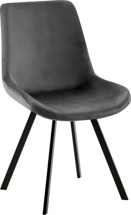 Clp Silla de comedor con reposapi&eacute;s en terciopelo gris oscuro