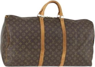 Louis Vuitton Pre-owned Canvas Weekendtas - Dames - Vintage Weekendtas - Bruin - ONE Size - Leer - Vintage