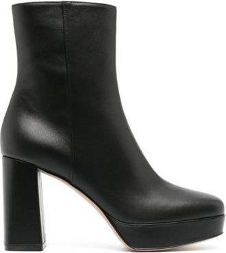 Gianvito Rossi Daisen Enkellaarsjes - Dames - Laarzen met Hak - Zwart - 36 EU - Leer - Schoenen