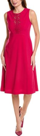 Elie Tahari Lace Applique Midi Dress