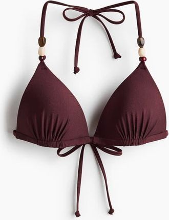H&M Push-up Triangle Bikini Top in Burgundy at Nordstrom, Size 14