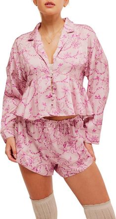 Free People Beauty Sleep Short Pajamas in Blushing Combo at Nordstrom Rack, Size Large