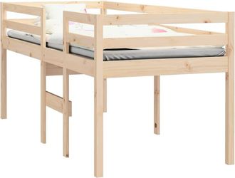 vidaXL Cama Alta Madera Maciza De Pino 90x190 Cm Vidaxl