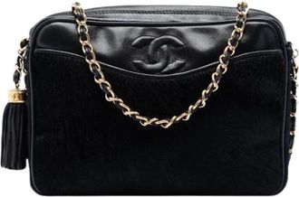 Chanel Pre-owned Ponyhair Crossbody Bag - Dames - Vintage Schoudertas - Zwart - ONE Size - Leer - Vintage
