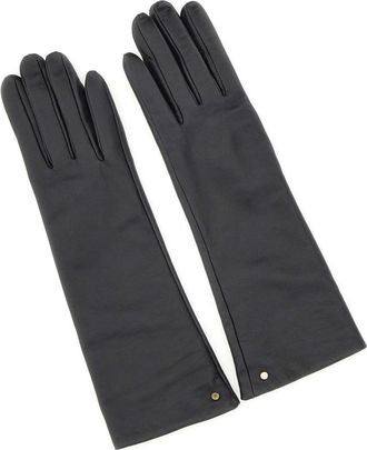 Gianni Chiarini Nappa Leren Handschoenen - Dames - Handschoenen - Zwart - M - Wol - Accessoires