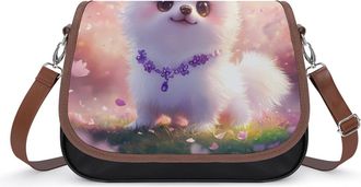 Generic Cute Pomeranian Dog Crossbody Bags for Women Shoulder Messenger Bag Purse Handbags