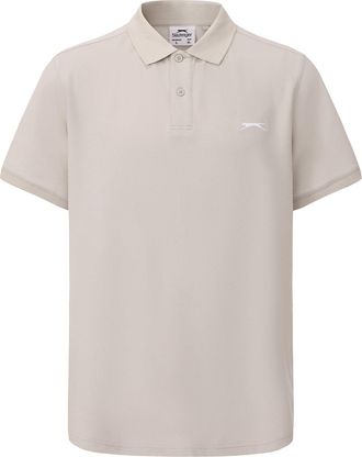 Slazenger Mens Plain Polo Shirt Short Sleeve Lifestyle Stone XXL