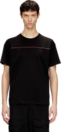 Diesel T-shirt with contrast piping - T-Shirts - Man - Black
