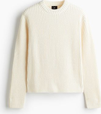 H&M Chenille-Pullover in Regular Fit - White