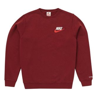 SUPREME FW18 Nike Crewneck Burgundy Crossover Round Neck Pullover Unisex Red SUP-FW18-508